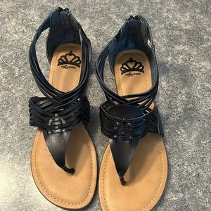 Fergalicious Black back zipper sandals